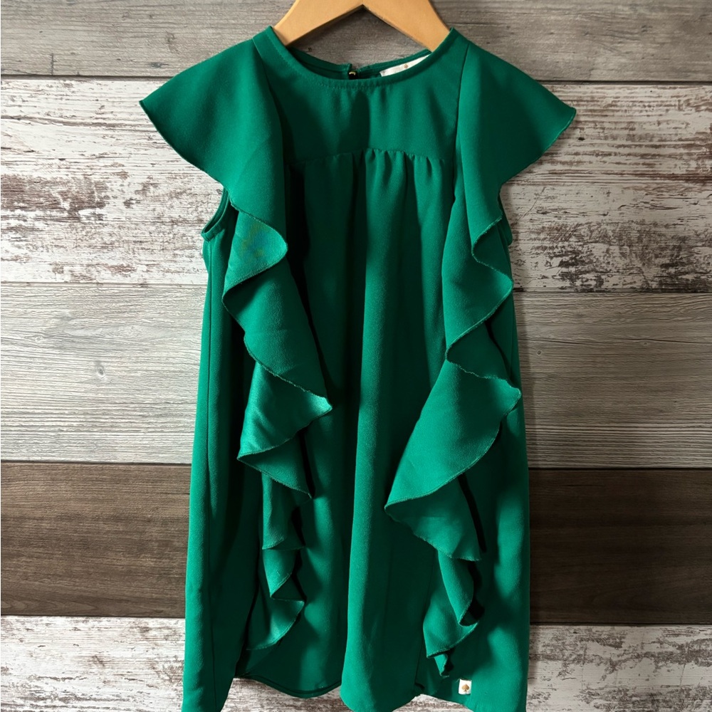 Kate Spade ♠️ Green Ruffled Kids Dress